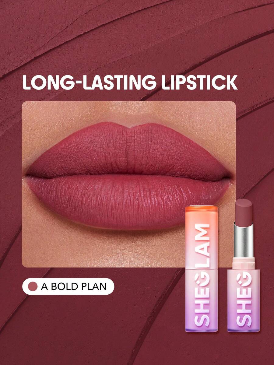 SHEGLAM Long-Lasting Matte Lipstick – Waterproof Transfer-Proof Creamy Lip Color
