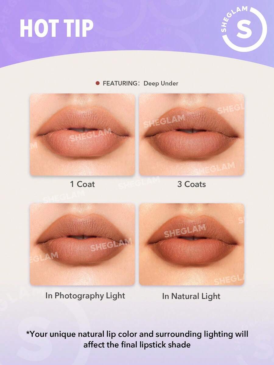 SHEGLAM Velvet Shimmer Matte Lipstick – Long-Lasting Silky Smooth Lip Color