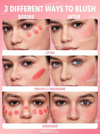 SHEGLAM Matte Liquid Blush – Long-Lasting Rose Pink Brown Gel Cream Blusher