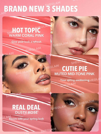 SHEGLAM Matte Liquid Blush – Long-Lasting Rose Pink Brown Gel Cream Blusher
