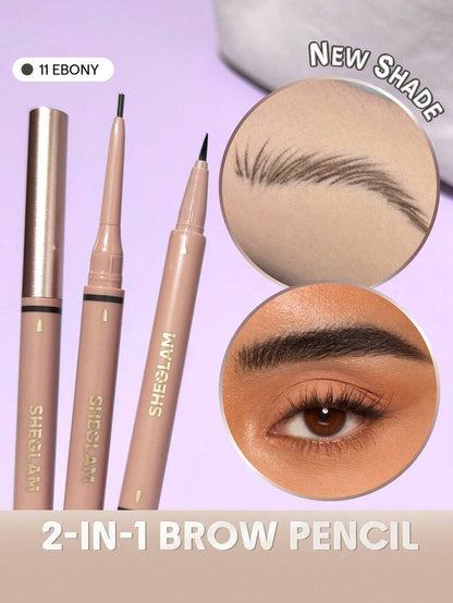 SHEGLAM Brows On Demand 2-in-1 Brow Pencil | Waterproof Liquid & Powder, 6 Shades