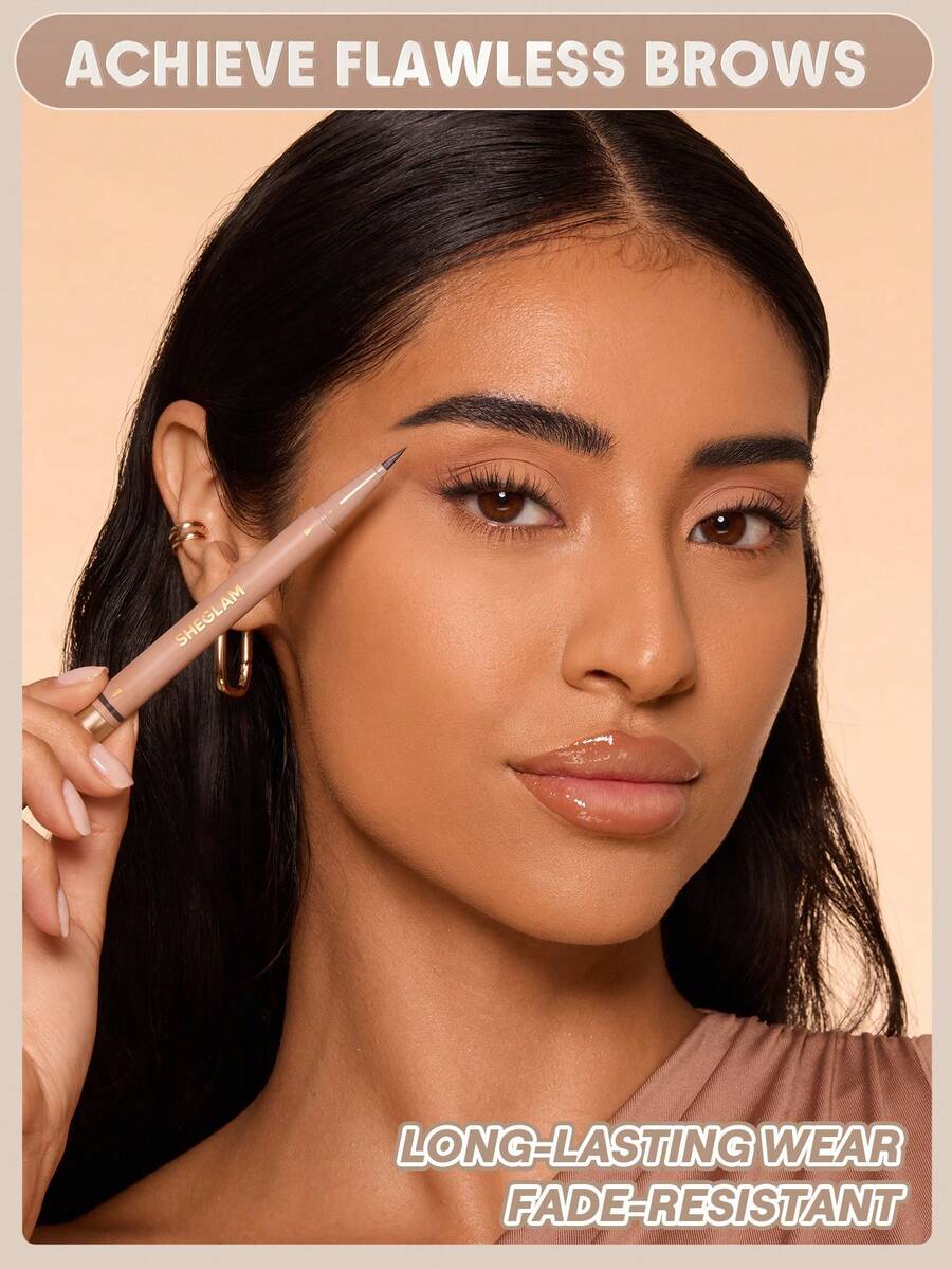 SHEGLAM 2-in-1 Brow Pencil – Waterproof Eyebrow Pen for Filling & Defining