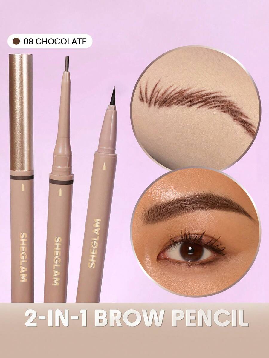 SHEGLAM Brows On Demand 2-in-1 Brow Pencil | Waterproof Liquid & Powder, 6 Shades
