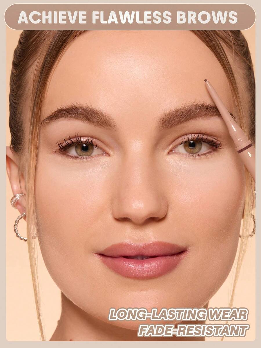 SHEGLAM 2-in-1 Brow Pencil – Waterproof Eyebrow Pen for Filling & Defining