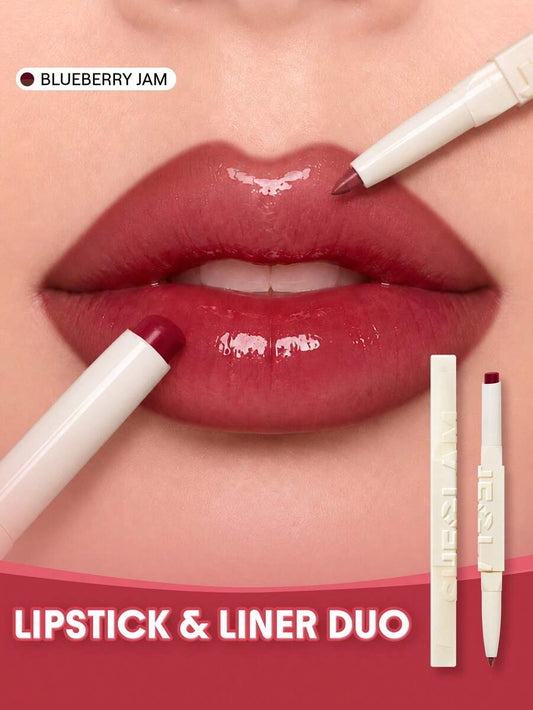 SHEGLAM Tinted Lipstick & Liner Duo – 2-in-1 Glossy Lip Combo
